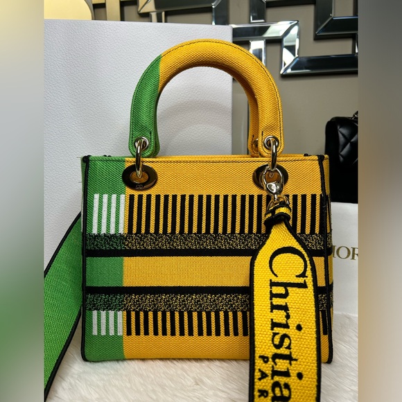 ❌SOLD!🔥NEW! RARE! DIOR•Lady Dior Medium Flower Pop D-Lite Bag - Picture 5 of 13